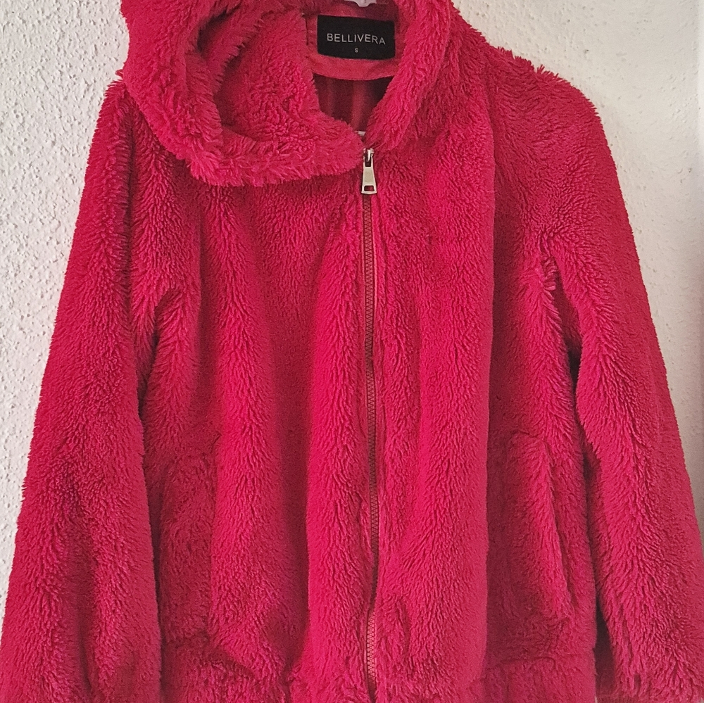 BELLIVERA Plush Red Jacket